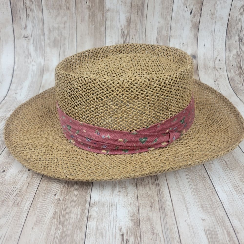 Vintage Country Gentleman Summer Woven Straw Hat size Medium